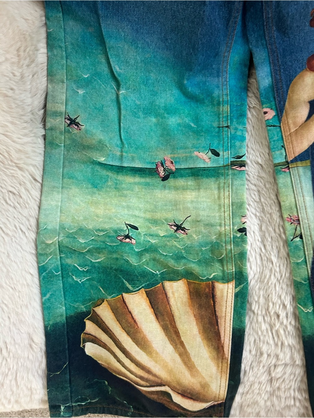 SHEIN MOD wide leg jean with Birth of Venus Motif size 25 - Picture 4 of 7